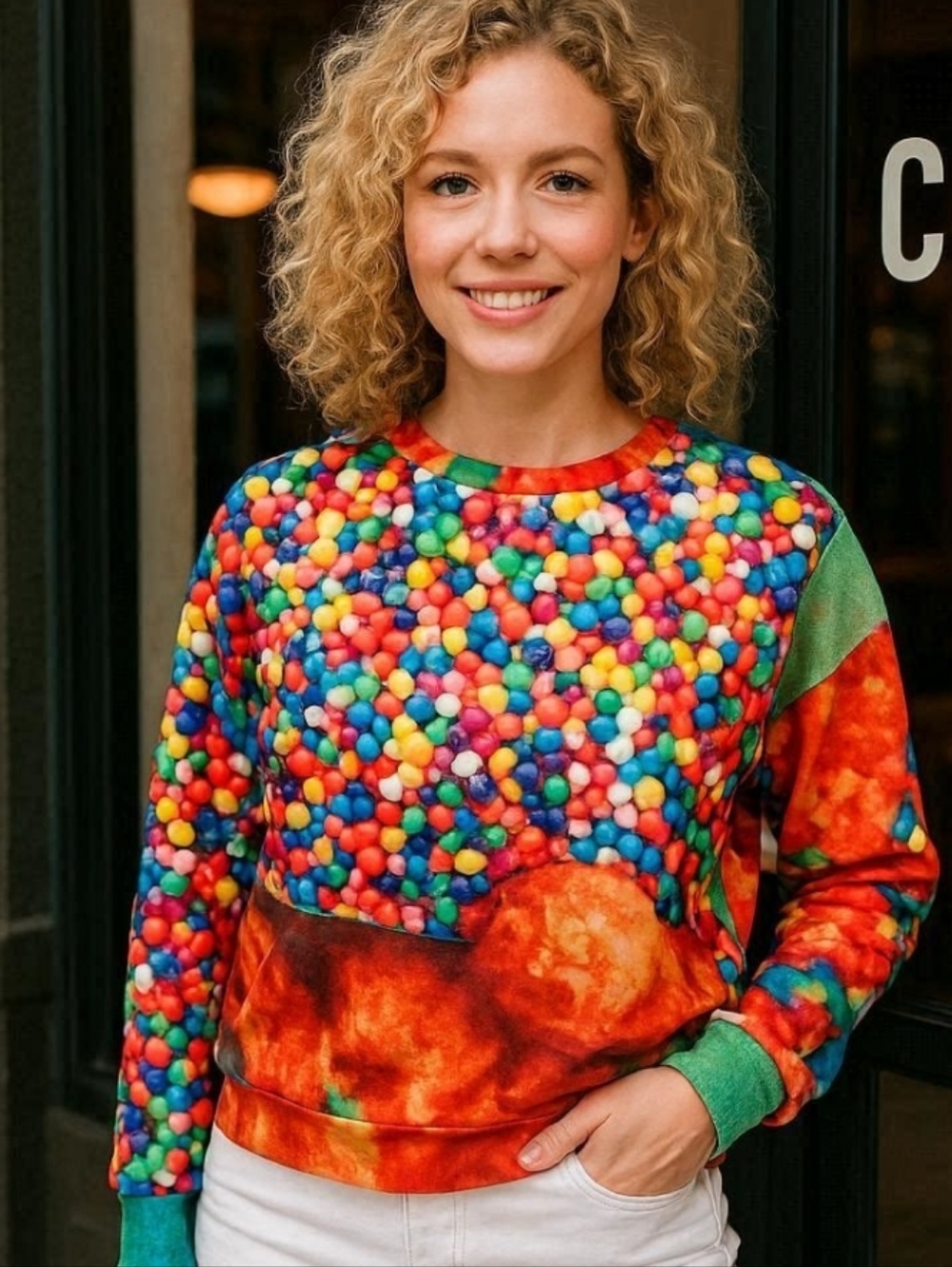 Pop Art Abstract Ice Cream Sprinkles Sweatshirt size S to M